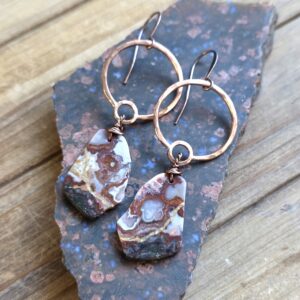 Petite Hoops - Crazy Lace Agate