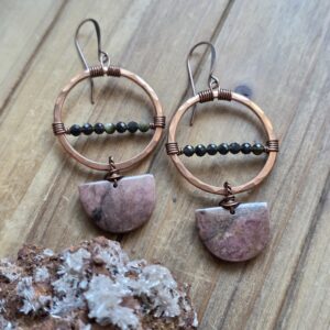 Rhodonite Hoops