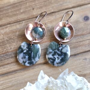 Copper Bowls & Moss Agate