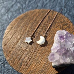 Rose Gold Threaders - Moon & Star
