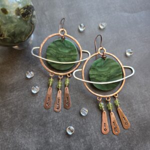 Saturn Hoops - Jade