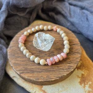 Rhodochrosite & Sandalwood Stretch Bracelet