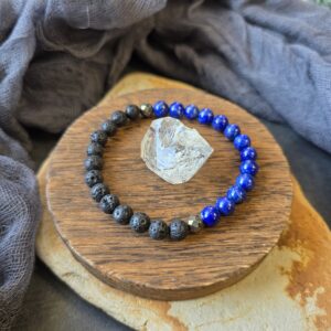 Lapis & Lava Stretch Bracelet - 7"