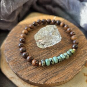 African Turquoise & Black Rosewood Bracelet
