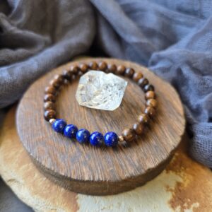 Lapis Lazuli & Black Rosewood Bracelet - 7"