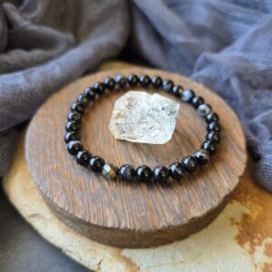 Banded Onyx Stretch Bracelet - 7"