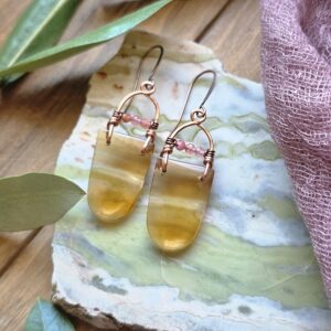 Geo-Girl Hoops - Yellow Quartz