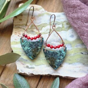 Geo-Girl Pointed Hoops - African Turquoise