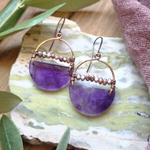 Geo-Girl Hoops - Amethyst