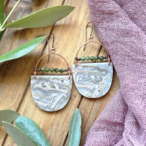 Geo-Girl Hoops - Crazy Lace Agate